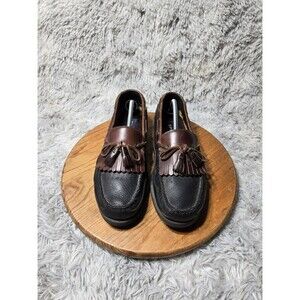 Sperry Top Sider Mens Sz 12 Kiltie Tassel Two Tone Brown Black Leather Boat Shoe